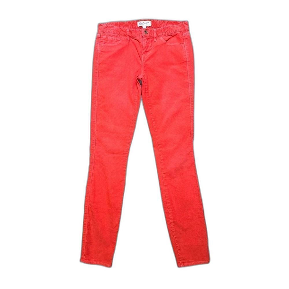 Madewell Corduroy Pants Women 25 Skinny Leg Red Trousers Office Academia Classic